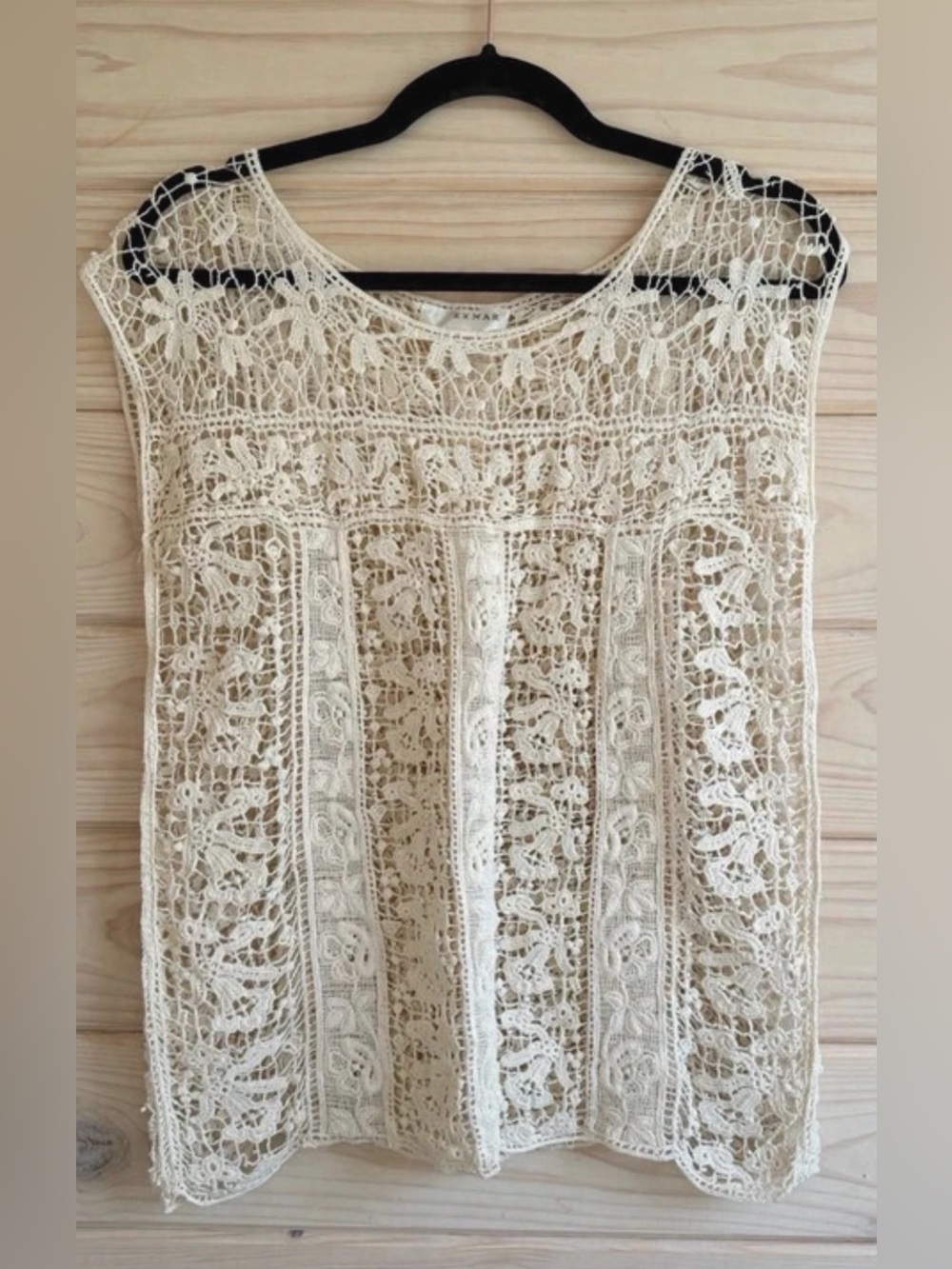 Kenar Cream Crochet Lace Camisole